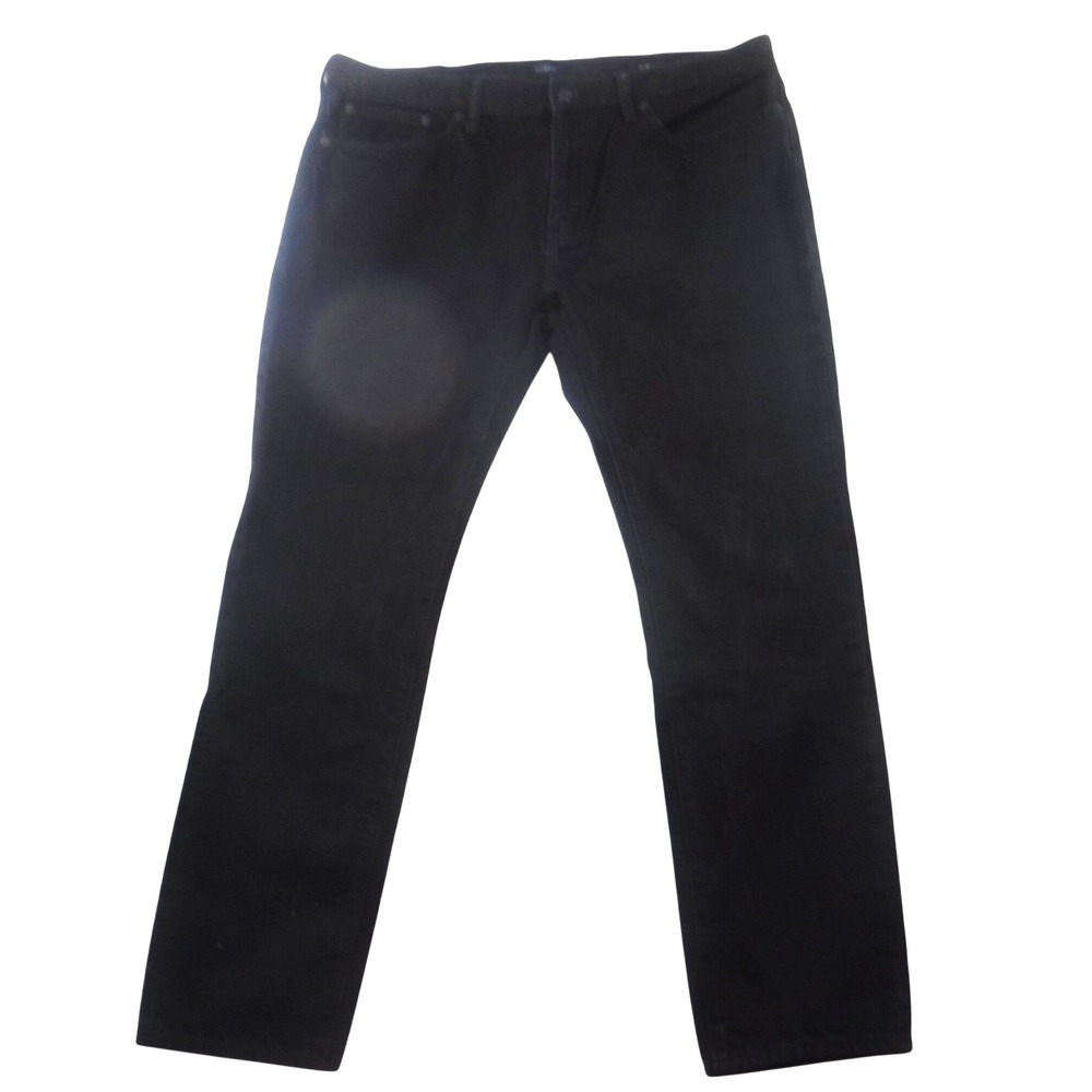 J.Crew Mens Slim Fit Re-Imagined Black Denim Jeans W38 L32 100% Cotton